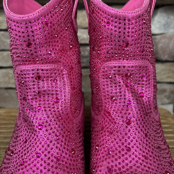 Link  Kids Pink Rhinestone Pull On Boots Size 3 - Picture 5 of 12